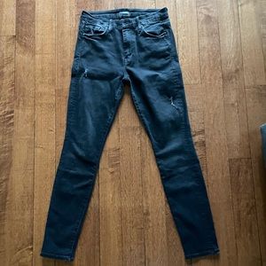 Black straight leg jeans